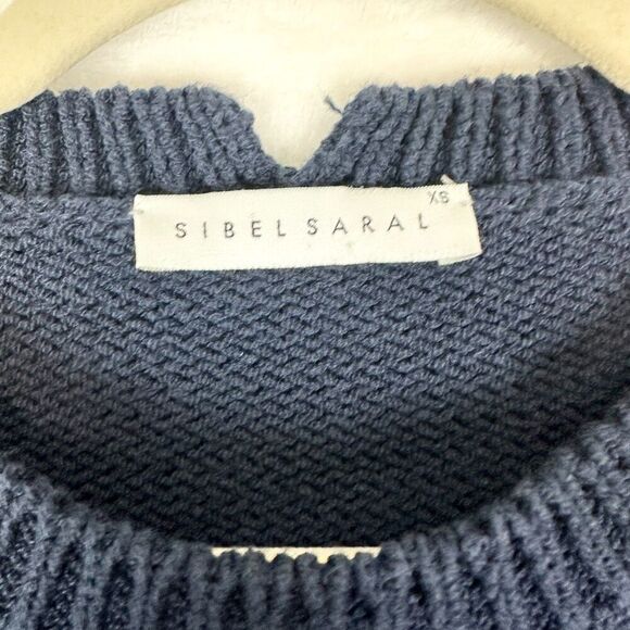 Sibel Saral Crewneck Sweater Size XS Navy Italian Yarn Classic Timeless Nautical - Picture 3 of 5